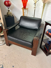 Load image into Gallery viewer, Black Leather Bastiano-Style Postmodern Armchair