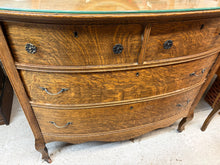 Load image into Gallery viewer, Quarter-Sawn Oak Curved Front Dresser with Mirror
