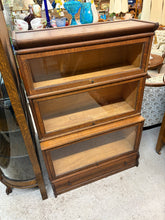 Load image into Gallery viewer, Oak Barrister Stacking Bookcase w/ Glass Doors