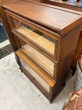 Load image into Gallery viewer, Oak Barrister Stacking Bookcase w/ Glass Doors
