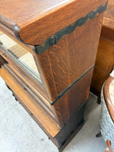 Load image into Gallery viewer, Oak Barrister Stacking Bookcase w/ Glass Doors