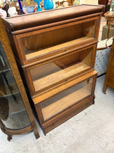 Load image into Gallery viewer, Oak Barrister Stacking Bookcase w/ Glass Doors