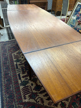 Load image into Gallery viewer, MCM Teak “Surfboard” Draw-Leaf Dining Table