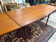 Load image into Gallery viewer, MCM Teak “Surfboard” Draw-Leaf Dining Table