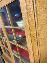 Load image into Gallery viewer, Lanark County 1840s Corner Cabinet – Original Mustard Paint & Red Interior
