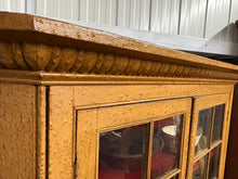 Load image into Gallery viewer, Lanark County 1840s Corner Cabinet – Original Mustard Paint & Red Interior