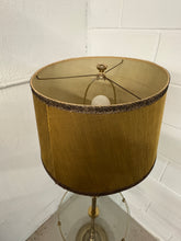 Load image into Gallery viewer, Vintage Brass Floor Lamp w/ Glass-top Side Table
