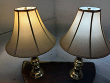 Load image into Gallery viewer, Pair of Heavy Stiffel Brass Table Lamps w/ Fabric Shades