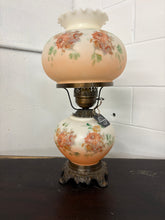Load image into Gallery viewer, Floral Hurricane Parlor Lamp Hand Painted
