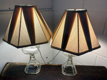 Load image into Gallery viewer, MCM Glass Table Lamps w/ Pleated Shades