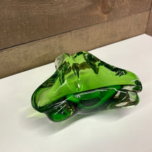 Load image into Gallery viewer, Vintage green art glass dish/ashtray
