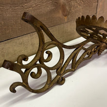 Load image into Gallery viewer, Antique Victorian Ornate Cast Iron Oil Lamp Holder Wall Sconce Dated 1881 A7
