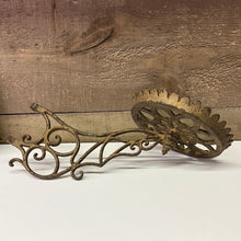 Load image into Gallery viewer, Antique Victorian Ornate Cast Iron Oil Lamp Holder Wall Sconce Dated 1881 A7
