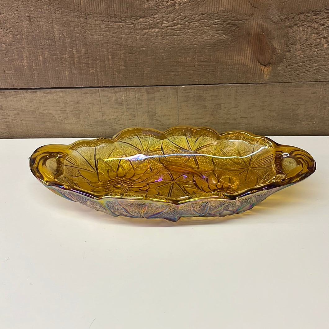 Indiana carnival glass relish dish