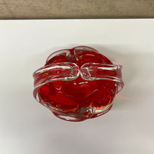 Load image into Gallery viewer, Small red art glass basket
