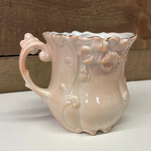 Load image into Gallery viewer, White and pink porcelain shaving mug
