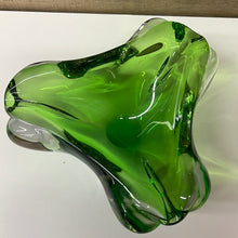 Load image into Gallery viewer, Vintage green art glass dish/ashtray
