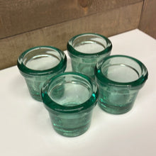 Load image into Gallery viewer, Green glass tea light holders
