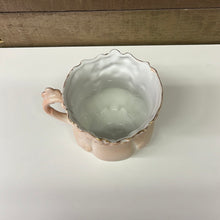 Load image into Gallery viewer, White and pink porcelain shaving mug
