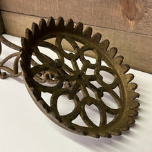 Load image into Gallery viewer, Antique Victorian Ornate Cast Iron Oil Lamp Holder Wall Sconce Dated 1881 A7
