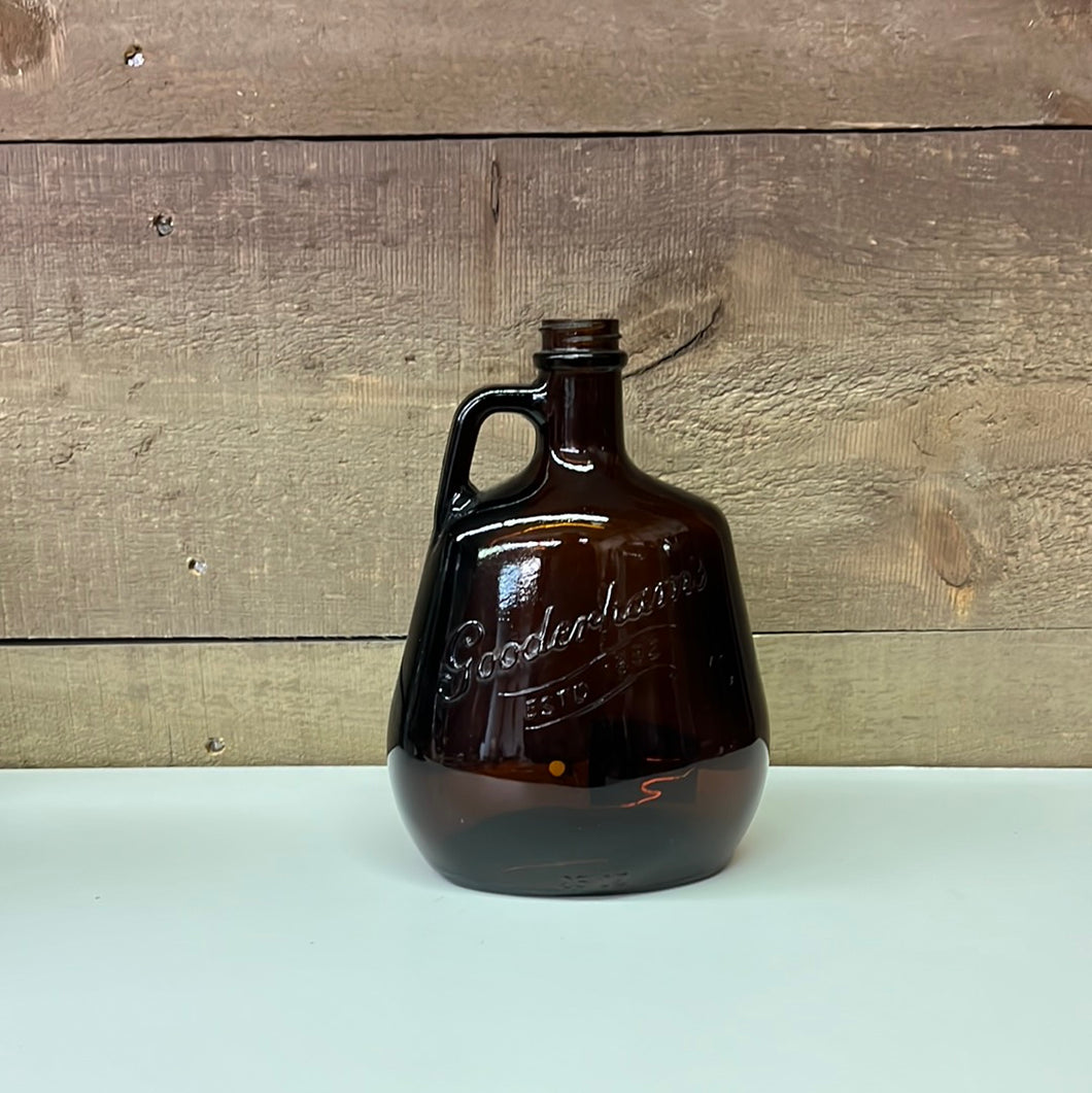 Good or hams, vintage brown bottle