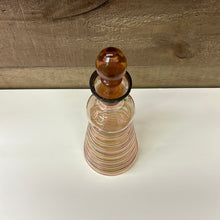 Load image into Gallery viewer, Hand blown, iridescent, rose decanter
