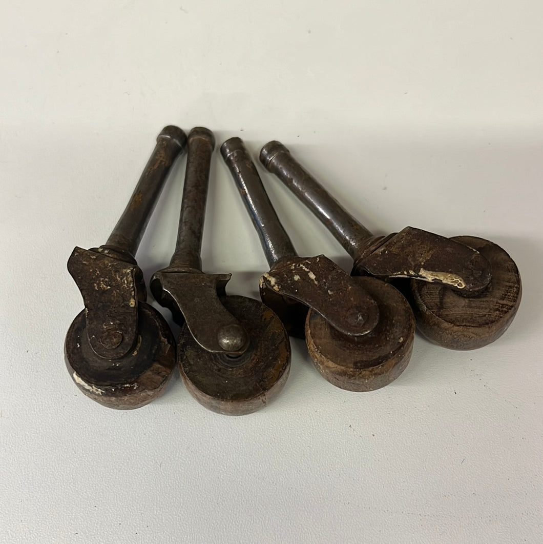 Set of small wood wheels