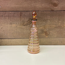 Load image into Gallery viewer, Hand blown, iridescent, rose decanter
