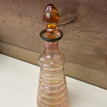 Load image into Gallery viewer, Hand blown, iridescent, rose decanter
