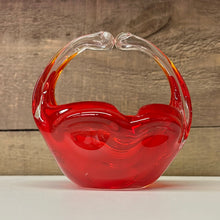 Load image into Gallery viewer, Small red art glass basket

