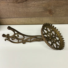 Load image into Gallery viewer, Antique Victorian Ornate Cast Iron Oil Lamp Holder Wall Sconce Dated 1881 A7
