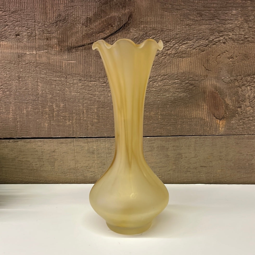 Petite frosted yellow vase