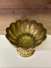 Load image into Gallery viewer, Large brass edged pedestal bowl
