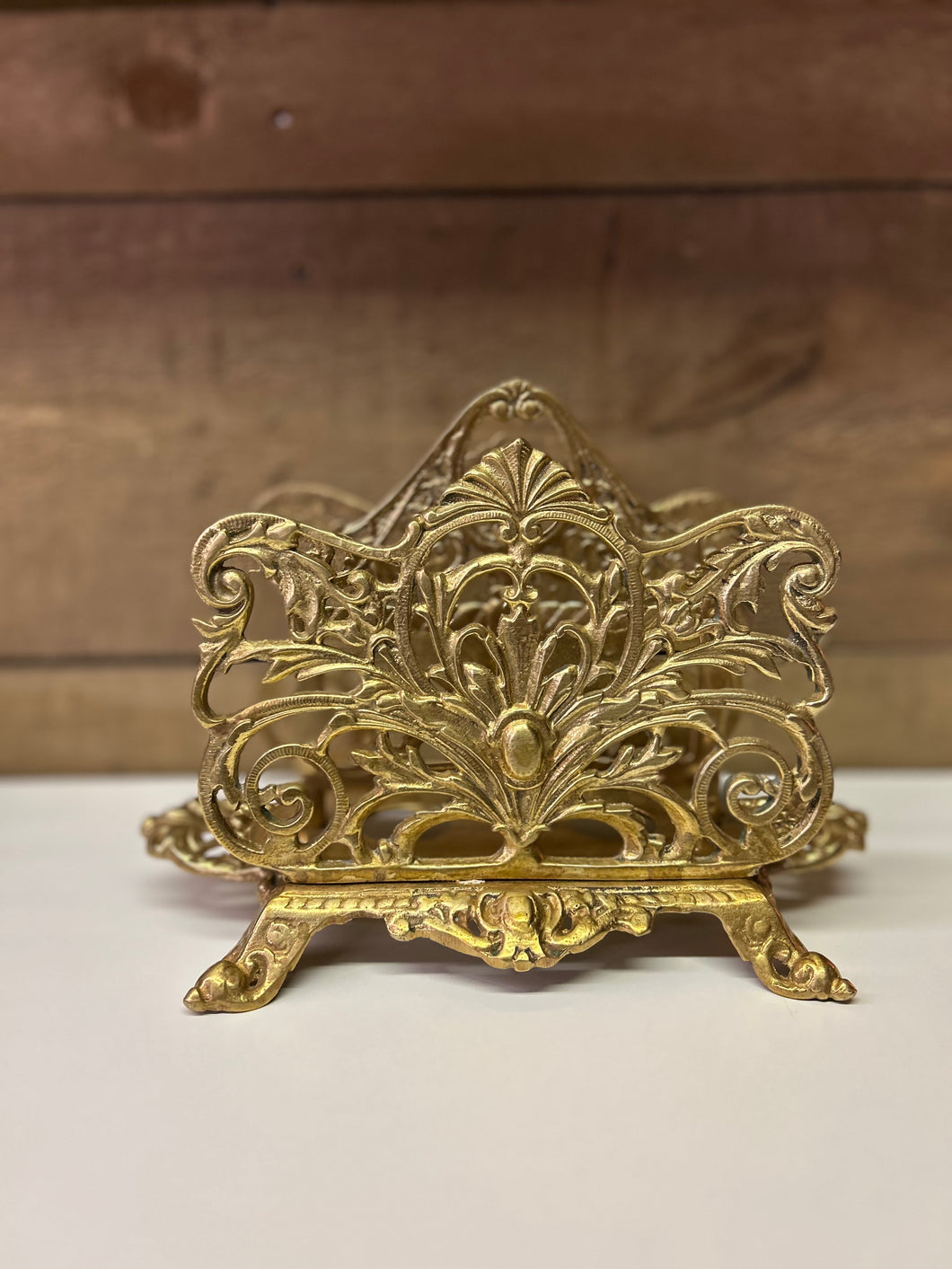 Art Nouveau brass letter holder