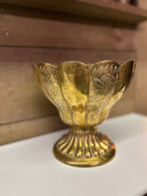 Load image into Gallery viewer, Large brass edged pedestal bowl
