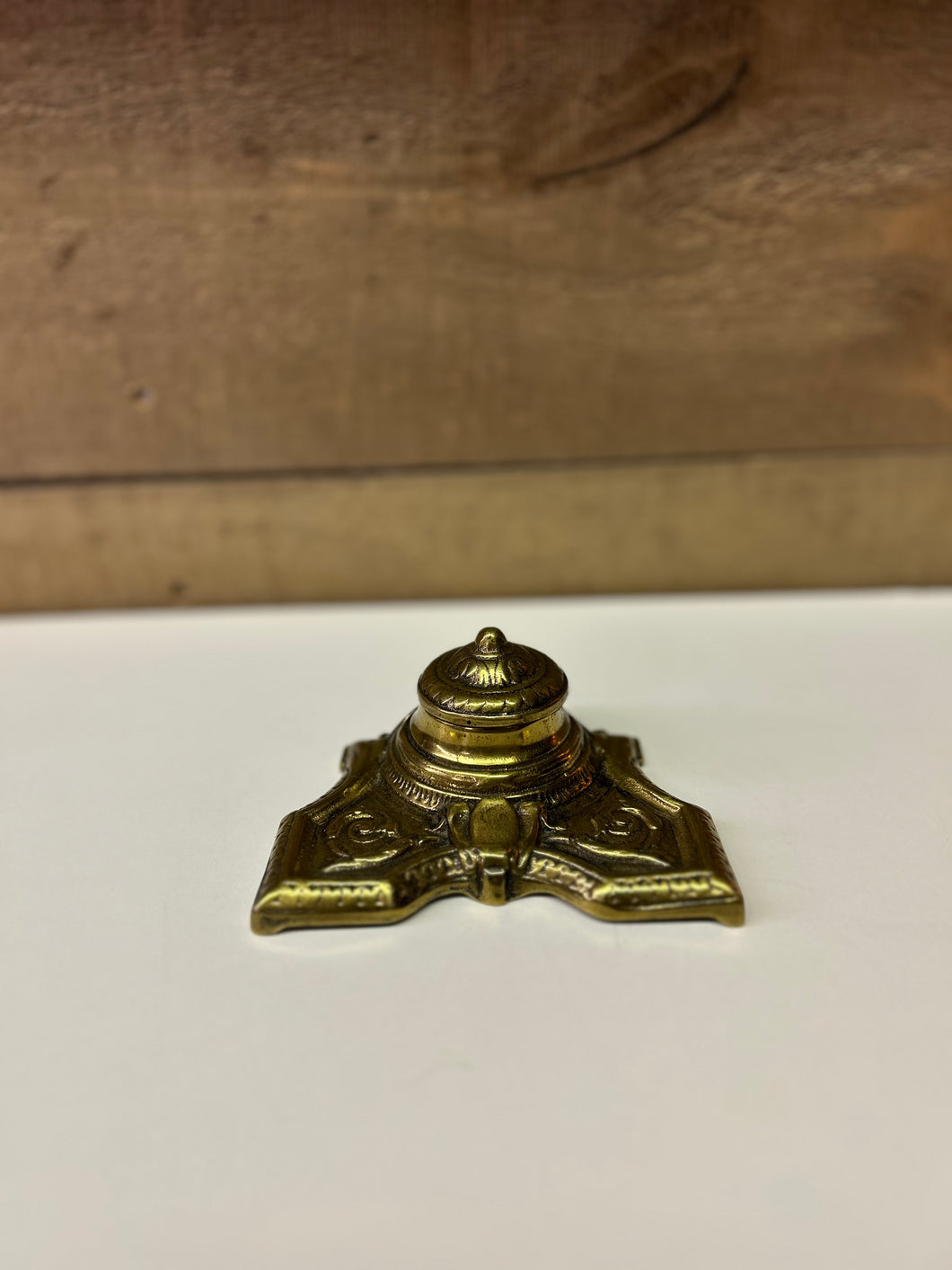 English antique brass InkWell