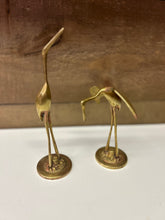 Load image into Gallery viewer, Set of two brass cranes
