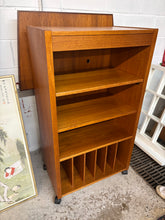 Load image into Gallery viewer, Mid-Century Modern Danish Teak Record &amp; Media Stand on Castors
