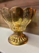 Load image into Gallery viewer, Large brass edged pedestal bowl
