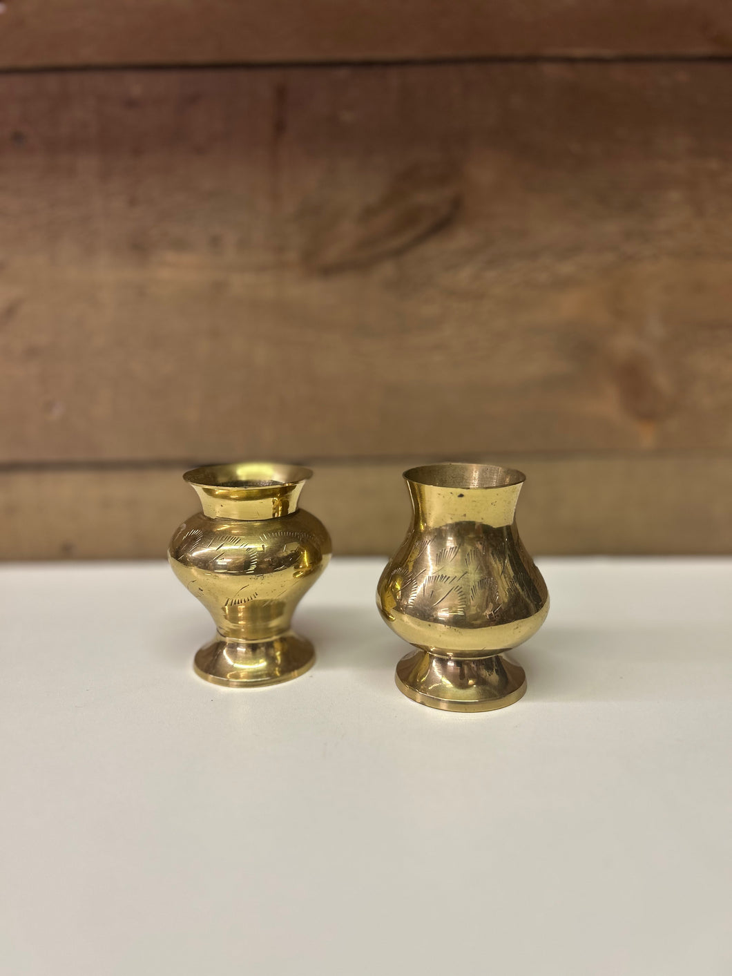 Brass etched Vases