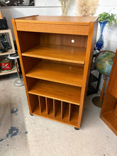 Load image into Gallery viewer, Mid-Century Modern Danish Teak Record &amp; Media Stand on Castors
