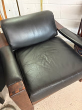 Load image into Gallery viewer, Black Leather Bastiano-Style Postmodern Armchair
