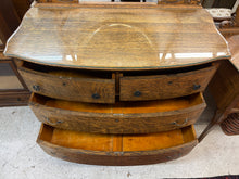 Load image into Gallery viewer, Quarter-Sawn Oak Curved Front Dresser with Mirror
