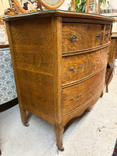 Load image into Gallery viewer, Quarter-Sawn Oak Curved Front Dresser with Mirror
