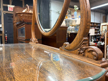 Load image into Gallery viewer, Quarter-Sawn Oak Curved Front Dresser with Mirror
