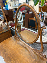 Load image into Gallery viewer, Quarter-Sawn Oak Vanity with Carved Legs and Mirror
