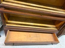 Load image into Gallery viewer, Oak Three-Tier Barrister Bookcase with Sliding Glass Doors
