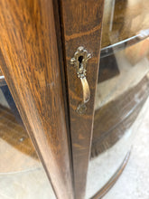 Load image into Gallery viewer, Oak Curved Glass China Cabinet with Claw Feet
