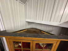 Load image into Gallery viewer, Lanark County 1840s Corner Cabinet – Original Mustard Paint &amp; Red Interior
