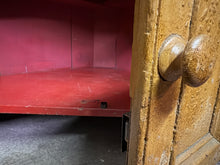 Load image into Gallery viewer, Lanark County 1840s Corner Cabinet – Original Mustard Paint &amp; Red Interior
